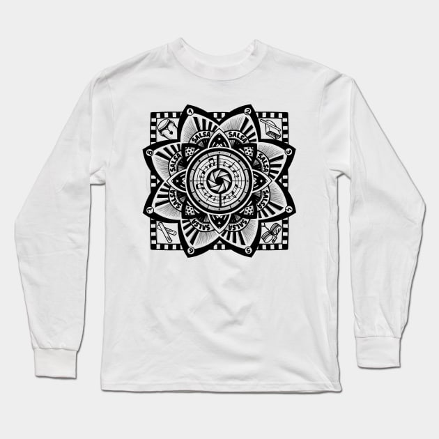 Mandala Salsa Long Sleeve T-Shirt by bailopinto